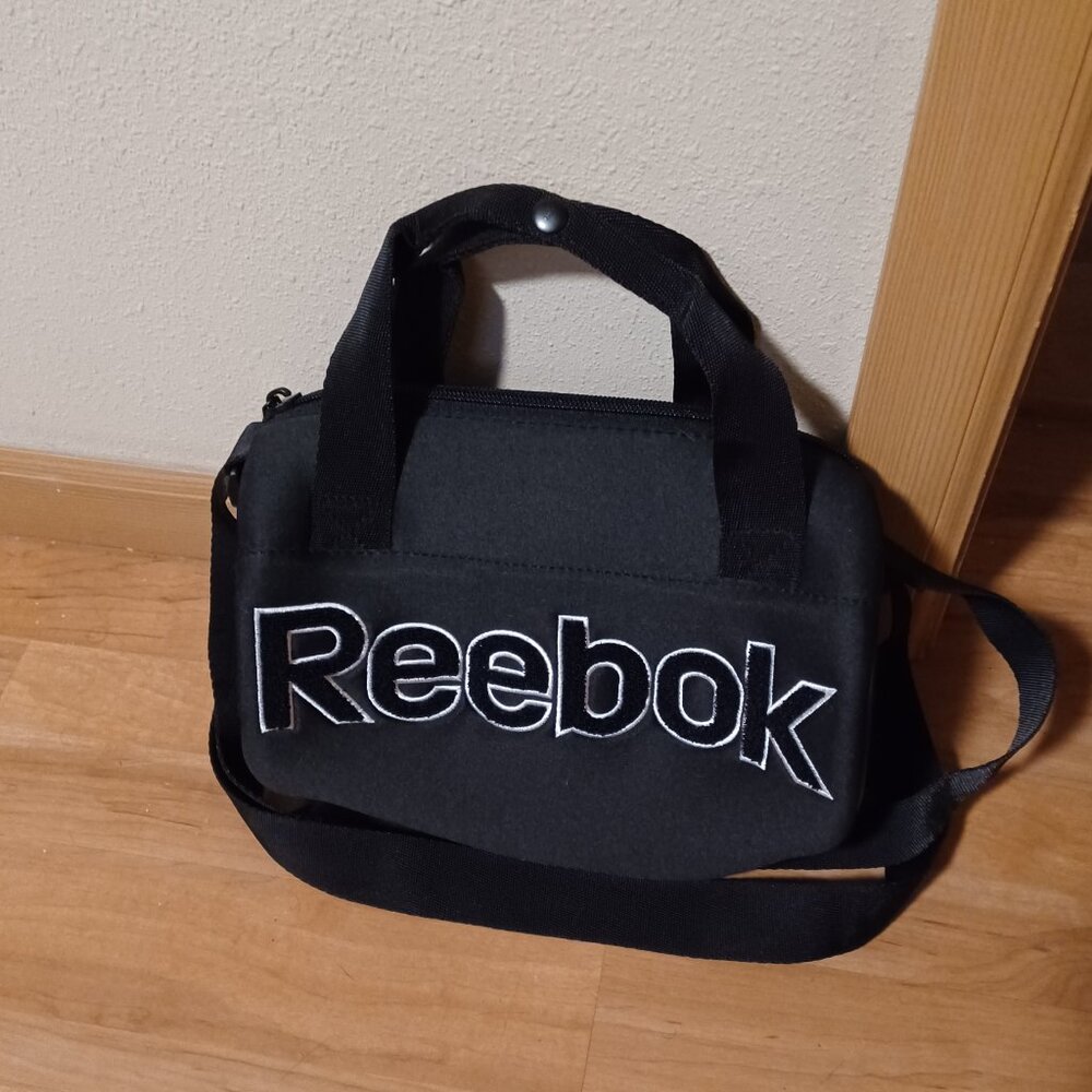 Small Black and White Reebok tote bag.
